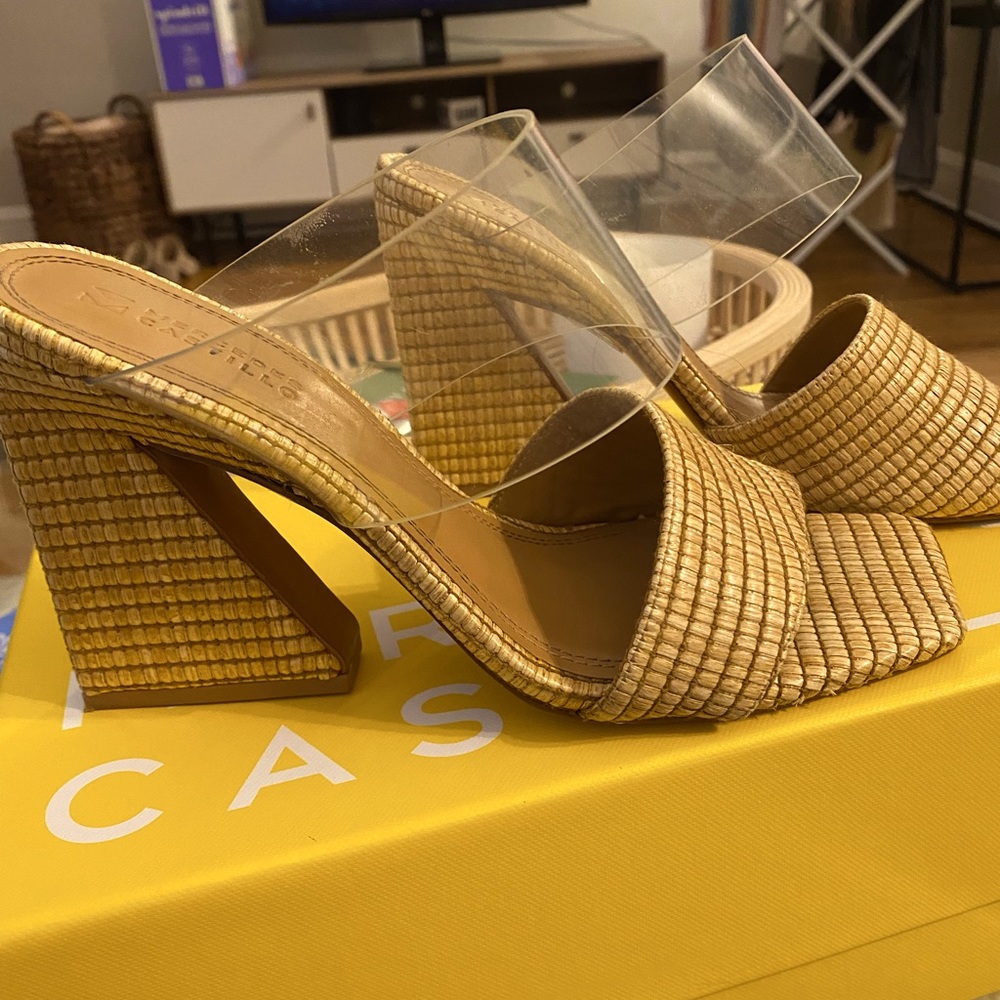 Mercedes Castillo Mildred square toe raffia mules